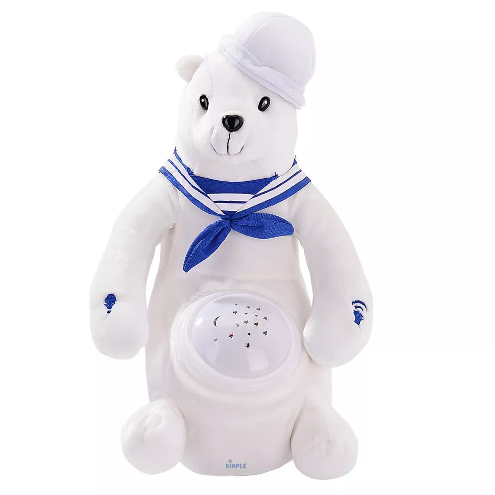 Barry Polar Bear Nightlight Soother with Favorite Lullabies, Nature Sounds, and Projecting Stars & Moon