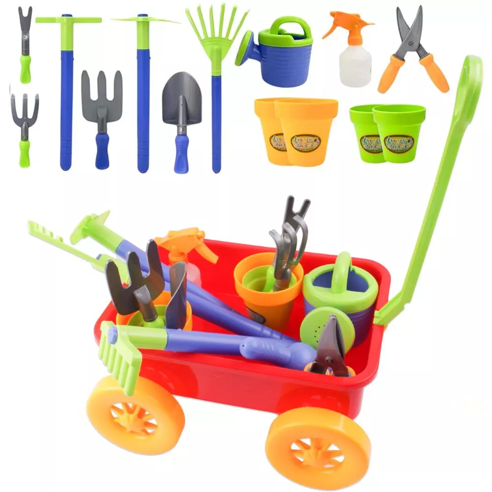 Garden Wagon & Tools Toy Set by Dimple