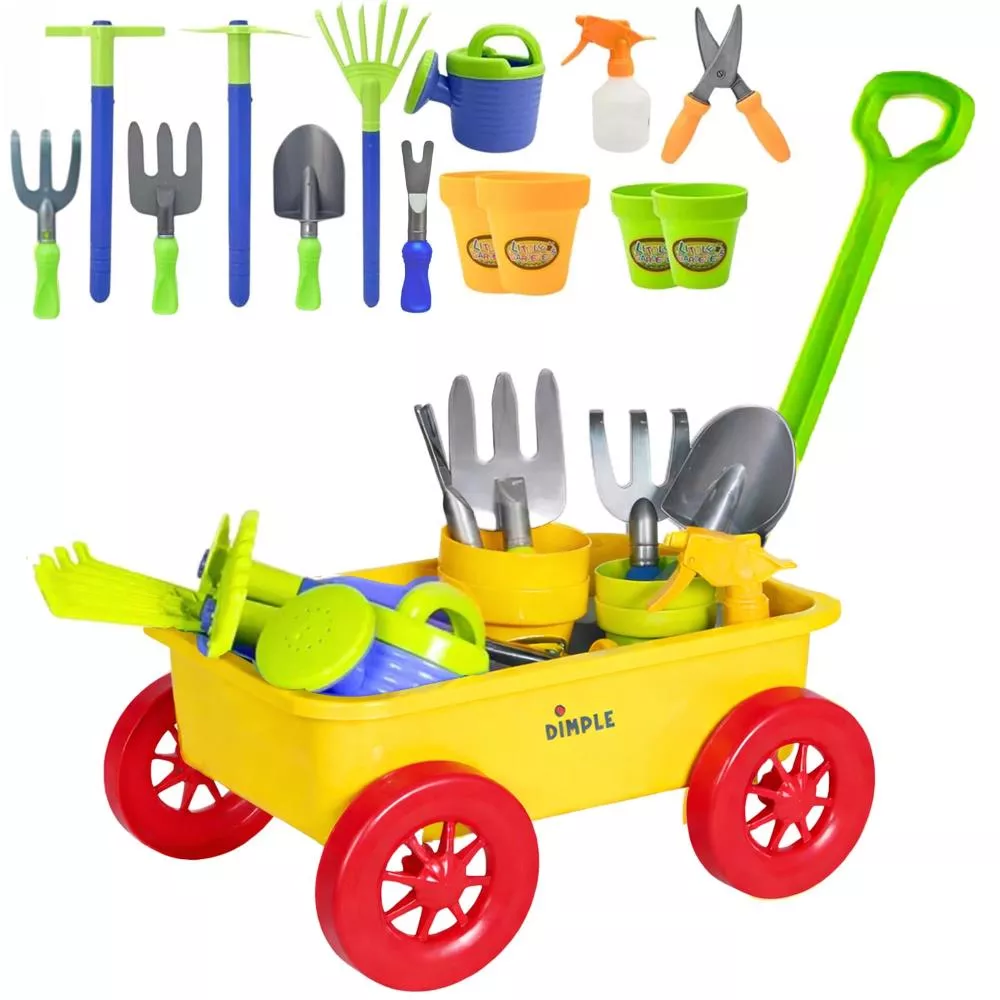 Garden Wagon & Tools Toy Set by Dimple
