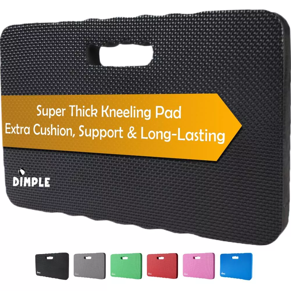 High Density Thick Foam Comfort Kneeling Pad Mats for Gardening knee support 1.5 Inches Thick, Baby Bath Kneeler , Exercise, Yoga Mat, Garden Cushions, Construction Knee Pads, Multi Purpose Black