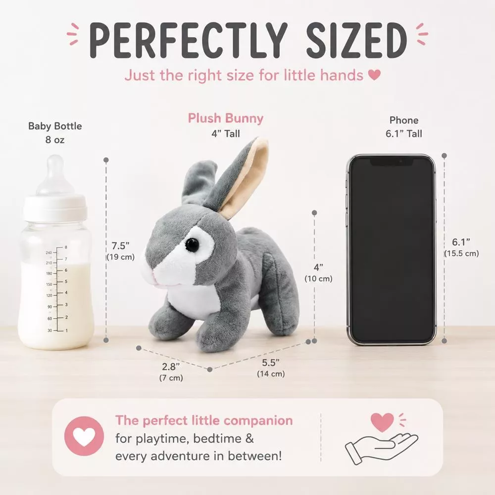 Grey Baby Plush Rabbit