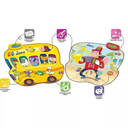 'Double Value' Touch Sensitive Music Mat, 'Animal Bus & Full Orchestra' with 20 Instrument & Animal Sounds Along with 6 Demo Songs & Volume Control, Great Toy for Kids & Toddlers by Dimple image 4