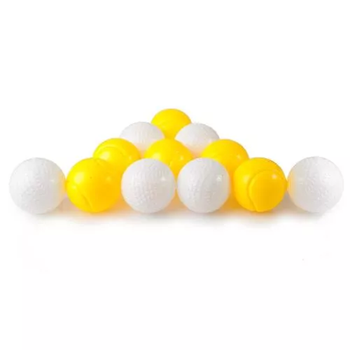 12 Pack of Kids Plastic 2 inch Diameter Practice Baseball, Golf Ball, Tennis Balls, Children Game Toy Balls for Indoor and Outdoor Use -  White and Yellow Balls, by Dimple