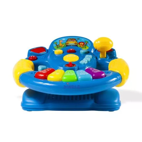 Childrens Play Steering Wheel with a Ton of Buttons, Modes, Lights and Sounds along with a Detachable Swivel Base by Dimple