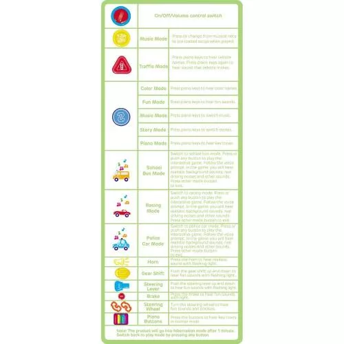 Childrens Play Steering Wheel with a Ton of Buttons, Modes, Lights and Sounds along with a Detachable Swivel Base by Dimple image 6