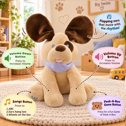 Diddles the Animated Plush Singing Dog with Peek-a-boo Interactive Feature image 3
