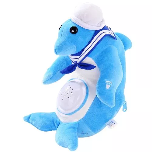 Dolly Dolphin Nightlight Soother with Favorite Lullabies, Nature Sounds and Projecting Stars & Moon Light by Dimple