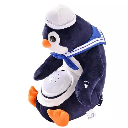 Polly Penguin Nightlight Soother with Favorite Lullabies, Nature Sounds and Projecting Stars & Moon Light by Dimple