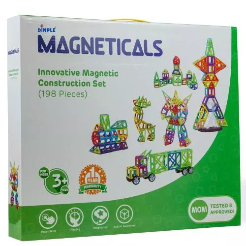 Magneticals Magnet Toys Tile Set (198-Piece Set) Stack, Create and Learn Promote Early Learning, Creativity, Imagination Magnetic Building Toys for Kids, Top-Rated Perfect Toy for Boys and Girls image 4