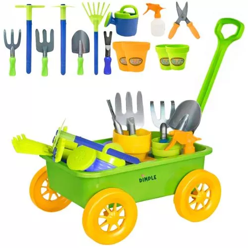 Garden Wagon & Tools Toy Set by Dimple image 1