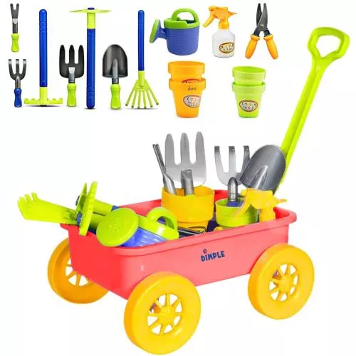 Garden Wagon & Tools Toy Set by Dimple