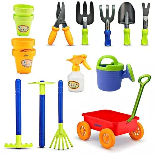 Garden Wagon & Tools Toy Set by Dimple