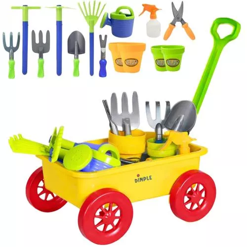 Garden Wagon & Tools Toy Set by Dimple