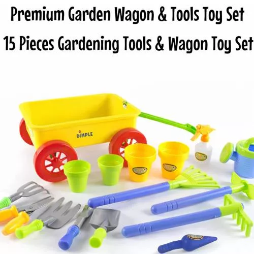 Garden Wagon & Tools Toy Set by Dimple