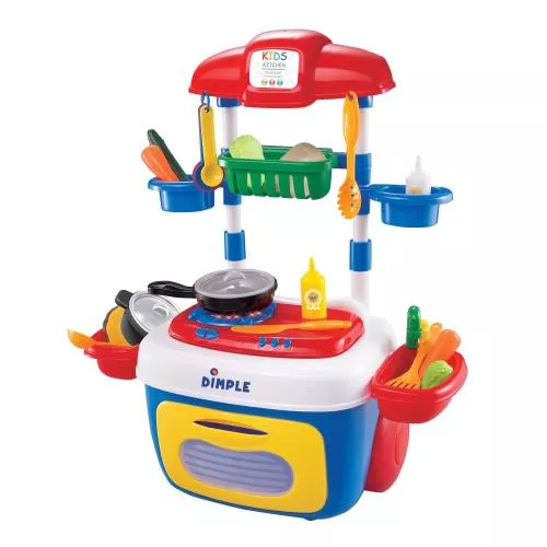 On The Go Carrier Toy Kitchen Set (30-Piece Set) With Lights and Sounds by Dimple image 4