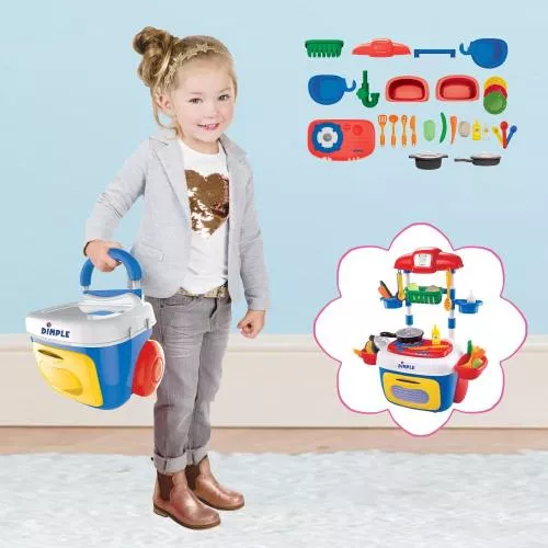 On The Go Carrier Toy Kitchen Set (30-Piece Set) With Lights and Sounds by Dimple image 6