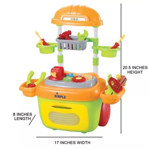 Premium On The Go Carrier Toy Construction Tool Box Kit w/ Wheels (23-Piece Set) With Lights & Sounds Top Construction Toy for Boys Girls & Toddlers, Great Christmas Gift for Children