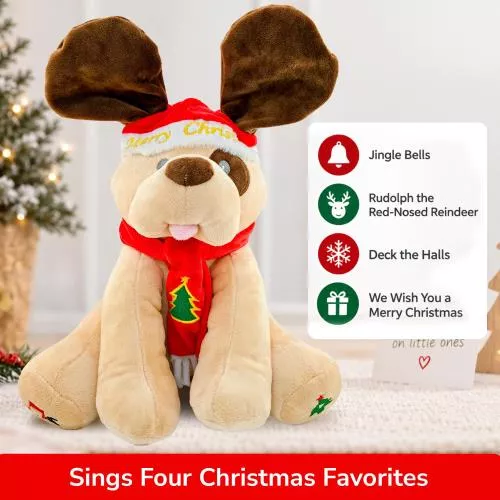 Diddles the Animated Plush Singing Christmas Dog that plays Peek-a-boo image 5