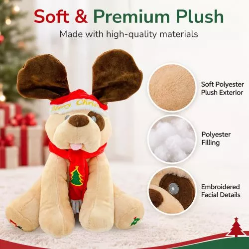 Diddles the Animated Plush Singing Christmas Dog that plays Peek-a-boo image 7