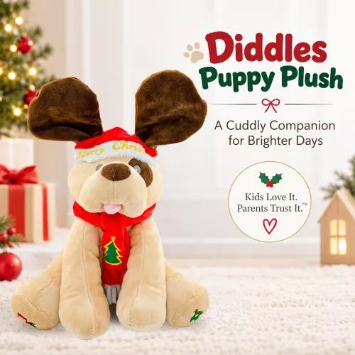 Diddles the Animated Plush Singing Christmas Dog that plays Peek-a-boo image 8