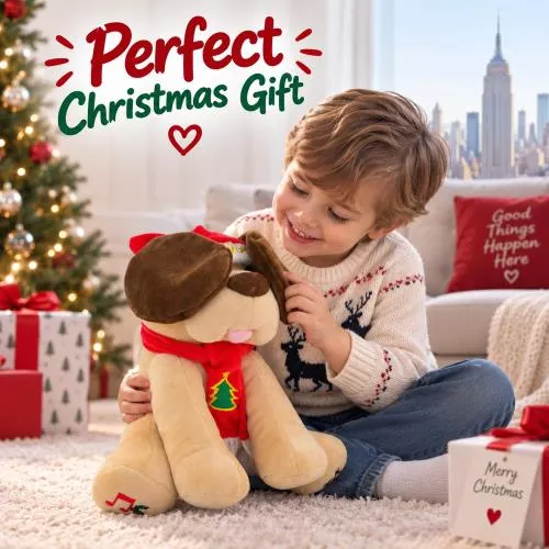 Diddles the Animated Plush Singing Christmas Dog that plays Peek-a-boo image 9