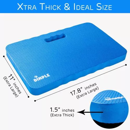 High Density Thick Foam Comfort Kneeling Pad Mats for Gardening knee support 1.5 Inches Thick, Baby Bath Kneeler , Exercise, Yoga Mat, Garden Cushions, Construction Knee Pads, Multi Purpose BLUE (2 Pack) image 3