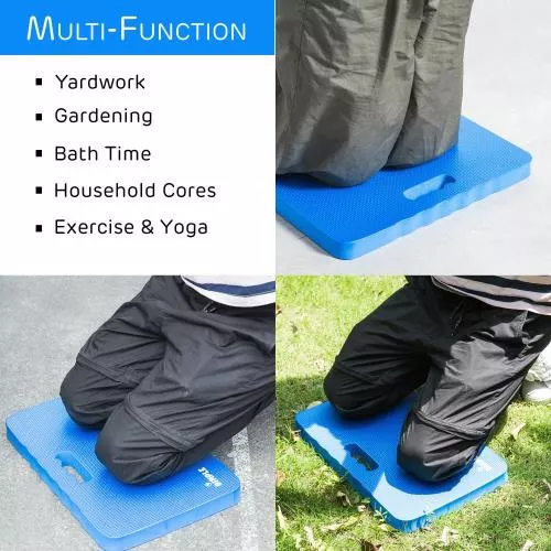 High Density Thick Foam Comfort Kneeling Pad Mats for Gardening knee support 1.5 Inches Thick, Baby Bath Kneeler , Exercise, Yoga Mat, Garden Cushions, Construction Knee Pads, Multi Purpose BLUE (2 Pack) image 4