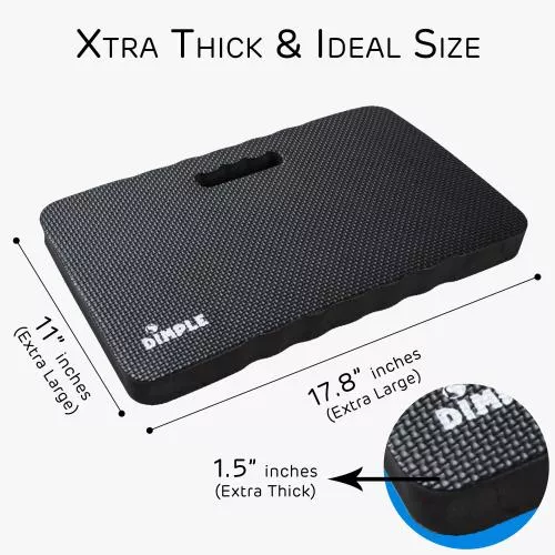 High Density Thick Foam Comfort Kneeling Pad Mats for Gardening knee support 1.5 in Thick, Baby Bath Kneeler , Exercise, Yoga Mat, Garden Cushions, Construction Knee Pads, Multi Purpose Black (2 Pack)
