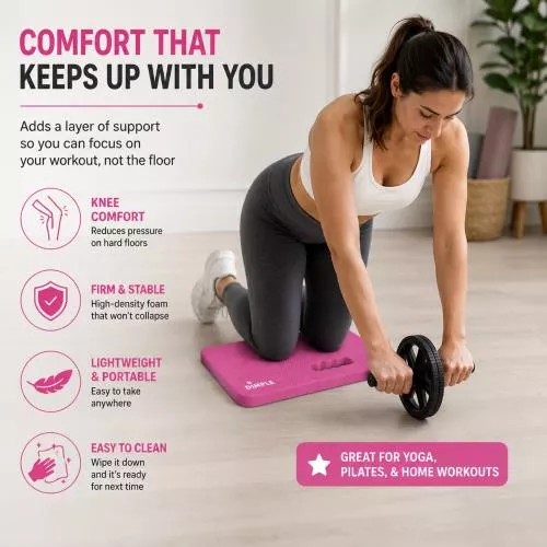 High Density Thick Foam Comfort Kneeling Pad Mats for Gardening knee support 1.5 Inches Thick, Baby Bath Kneeler , Exercise, Yoga Mat, Garden Cushions, Construction Knee Pads, Multi Purpose Pink