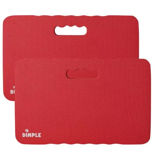 High Density Thick Foam Comfort Kneeling Pad Mats for Gardening knee support 1.5 in Thick, Baby Bath Kneeler , Exercise, Yoga Mat, Garden Cushions, Construction Knee Pads, Multi Purpose Red (2 Pack)