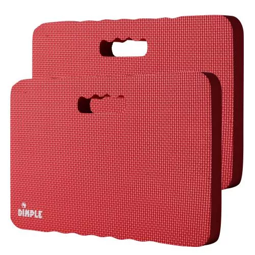 High Density Thick Foam Comfort Kneeling Pad Mats for Gardening knee support 1.5 in Thick, Baby Bath Kneeler , Exercise, Yoga Mat, Garden Cushions, Construction Knee Pads, Multi Purpose Red (2 Pack)