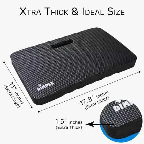 High Density Thick Foam Comfort Kneeling Pad Mats for Gardening knee support 1.5 Inches Thick, Baby Bath Kneeler , Exercise, Yoga Mat, Garden Cushions, Construction Knee Pads, Multi Purpose Black