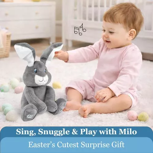 Milo Grey Bunny- Animated Plush Rabbit image 15