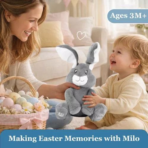 Milo Grey Bunny- Animated Plush Rabbit image 18