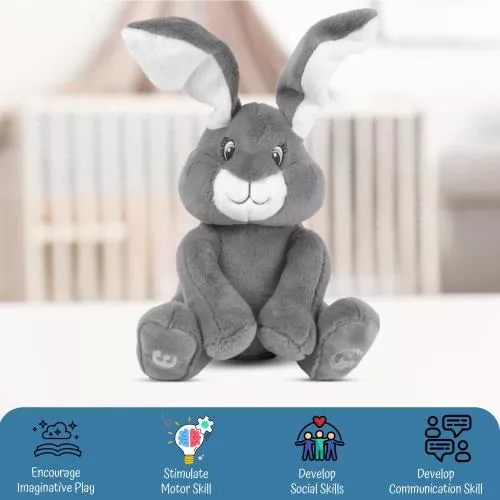 Milo Grey Bunny- Animated Plush Rabbit image 22