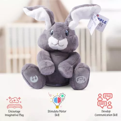 Milo Grey Bunny- Animated Plush Rabbit image 7