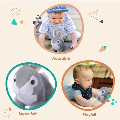 Grey Baby Plush Rabbit image 8