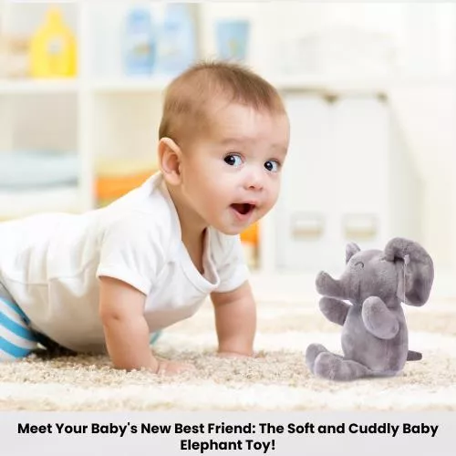 Grey Plush Baby Elephant Toy image 8