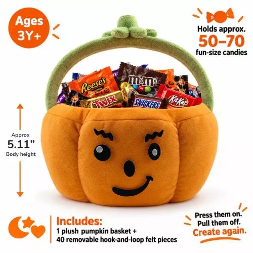 Customizable Plush Halloween Basket with 40 Mix-and-Match Felt Pieces image 5