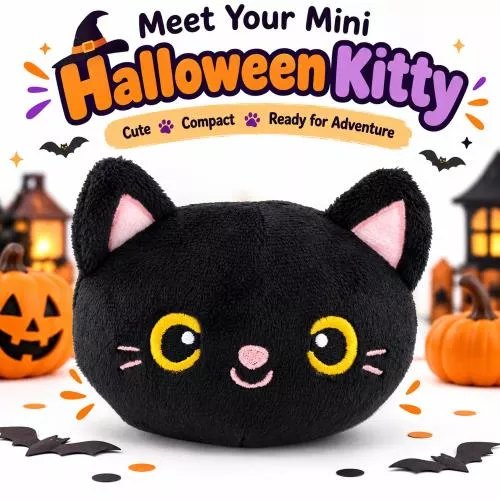 Mini Black Cat Halloween Plush image 3