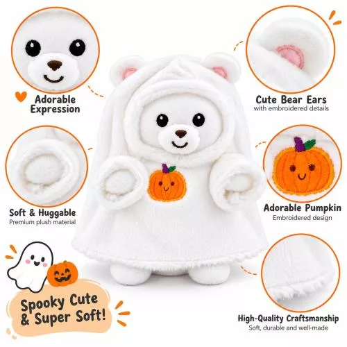 Cute Ghost Bear Halloween Plush image 3