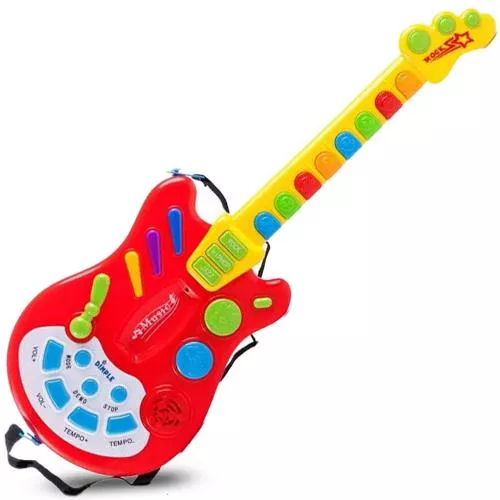 Toy Electric Guitar with over 20 Interactive Buttons, Levers and Modes with Sound and Lights by Dimple