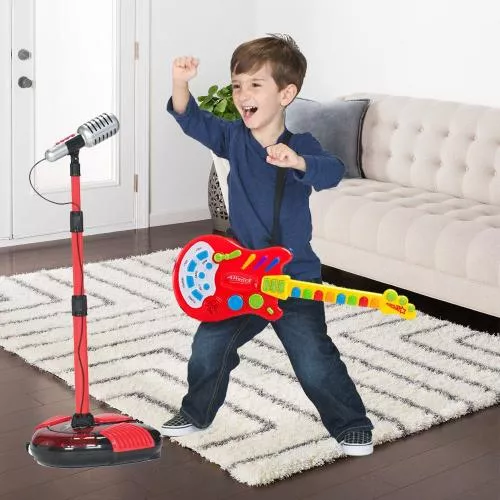 Toy Electric Guitar with over 20 Interactive Buttons, Levers and Modes with Sound and Lights by Dimple image 3