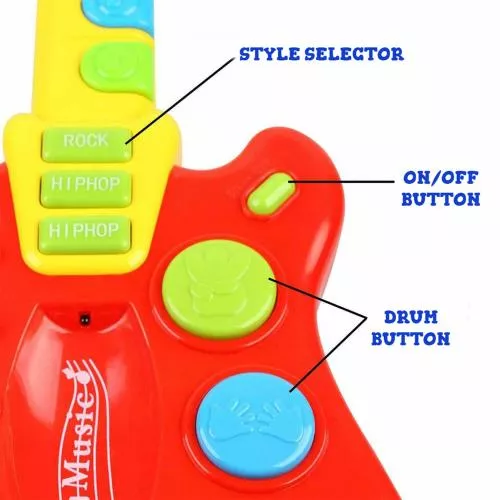 Toy Electric Guitar with over 20 Interactive Buttons, Levers and Modes with Sound and Lights by Dimple image 6