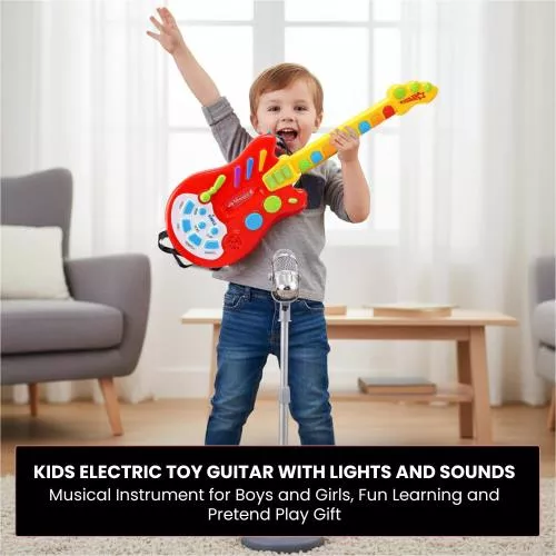 Toy Electric Guitar with over 20 Interactive Buttons, Levers and Modes with Sound and Lights by Dimple image 7