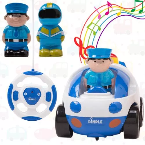 Cartoon Remote Control (R/C) Police Car (49 MHZ)  & Racing Car (27 MHZ) Set for Kids and Toddlers with Sound and Lights by Dimple image 5
