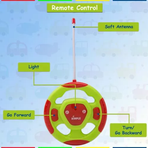 Cartoon Remote Control (R/C) Police Car (49 MHZ)  & Racing Car (27 MHZ) Set for Kids and Toddlers with Sound and Lights by Dimple image 6