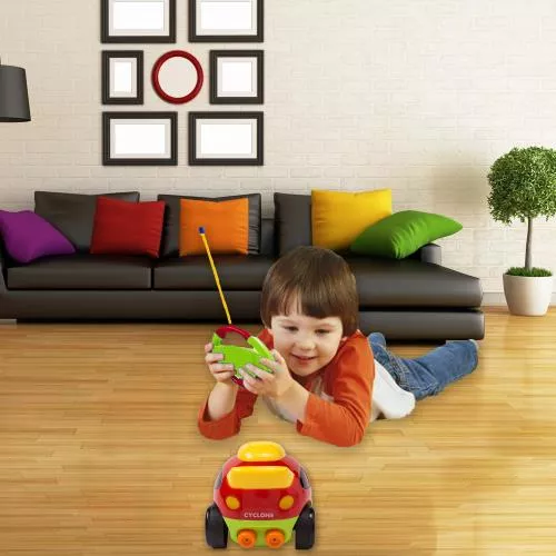 Cartoon Remote Control (R/C) Police Car (49 MHZ)  & Racing Car (27 MHZ) Set for Kids and Toddlers with Sound and Lights by Dimple image 8