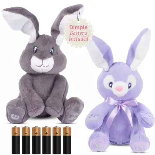 Grey & Purple Bunny Animated w Battery