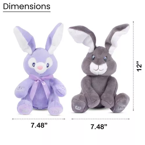 Grey & Purple Bunny Animated w Battery